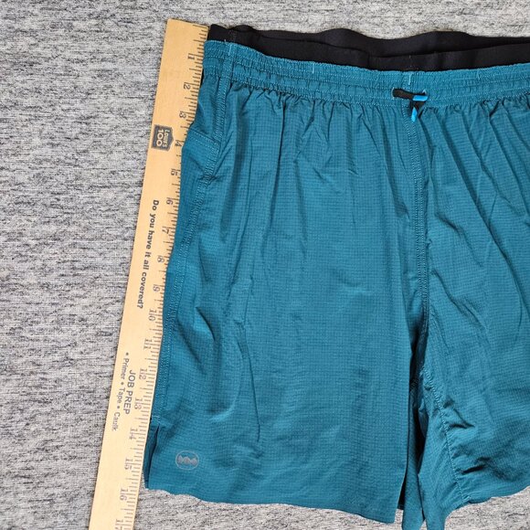 Janji AFO Vent Multi Short Mens Large Teal Blue 5" Trail Running Lined Shorts - Picture 10 of 11